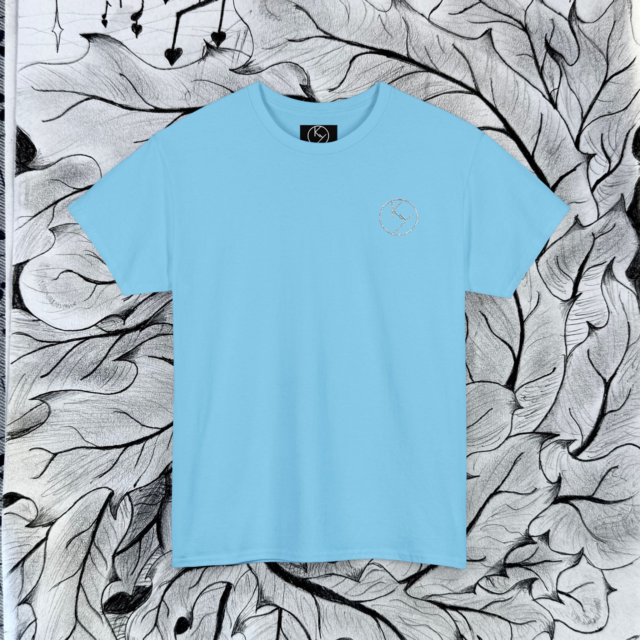 Heavy Cotton Tee with Embroidery Logo (white)