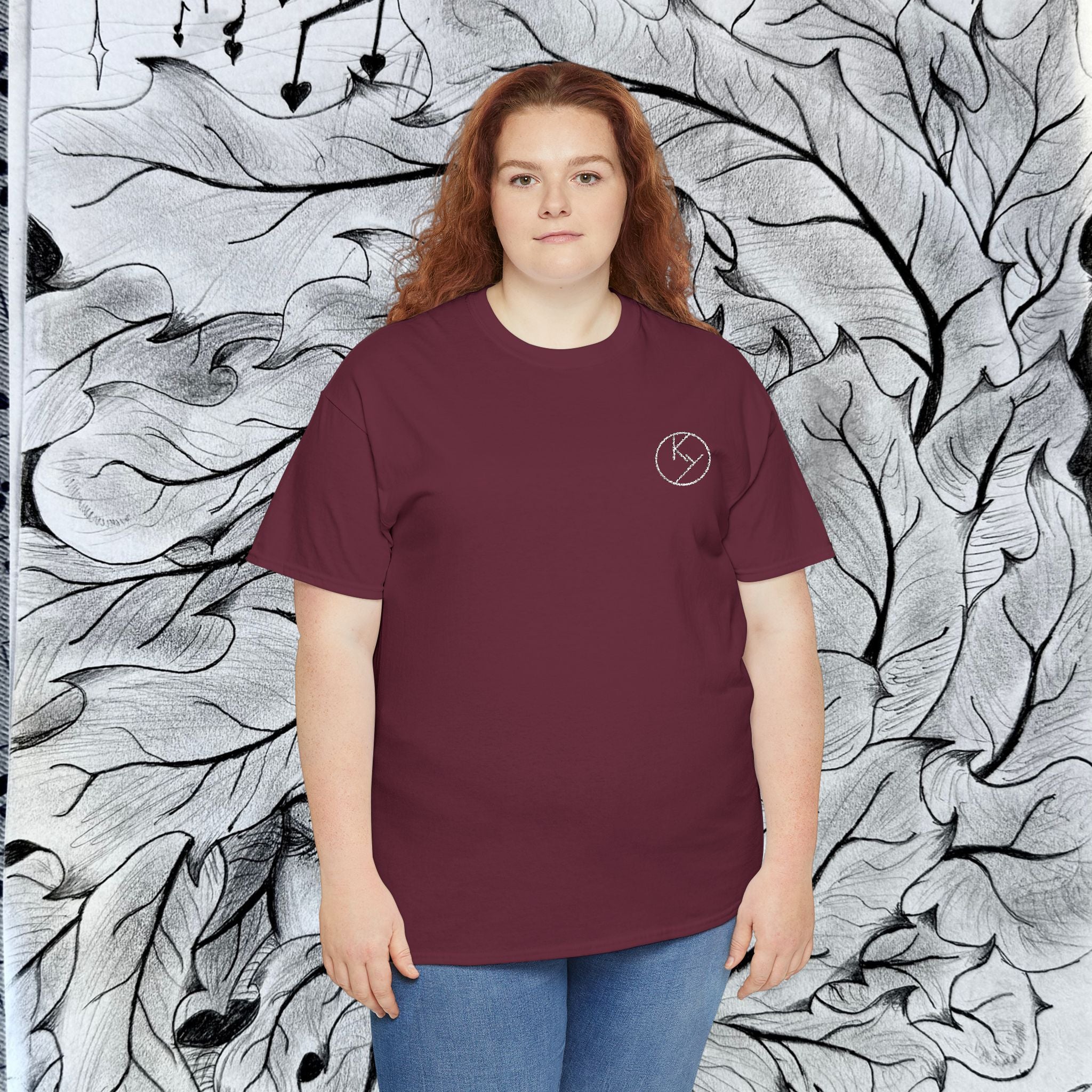Heavy Cotton Tee with Embroidery Logo (white)