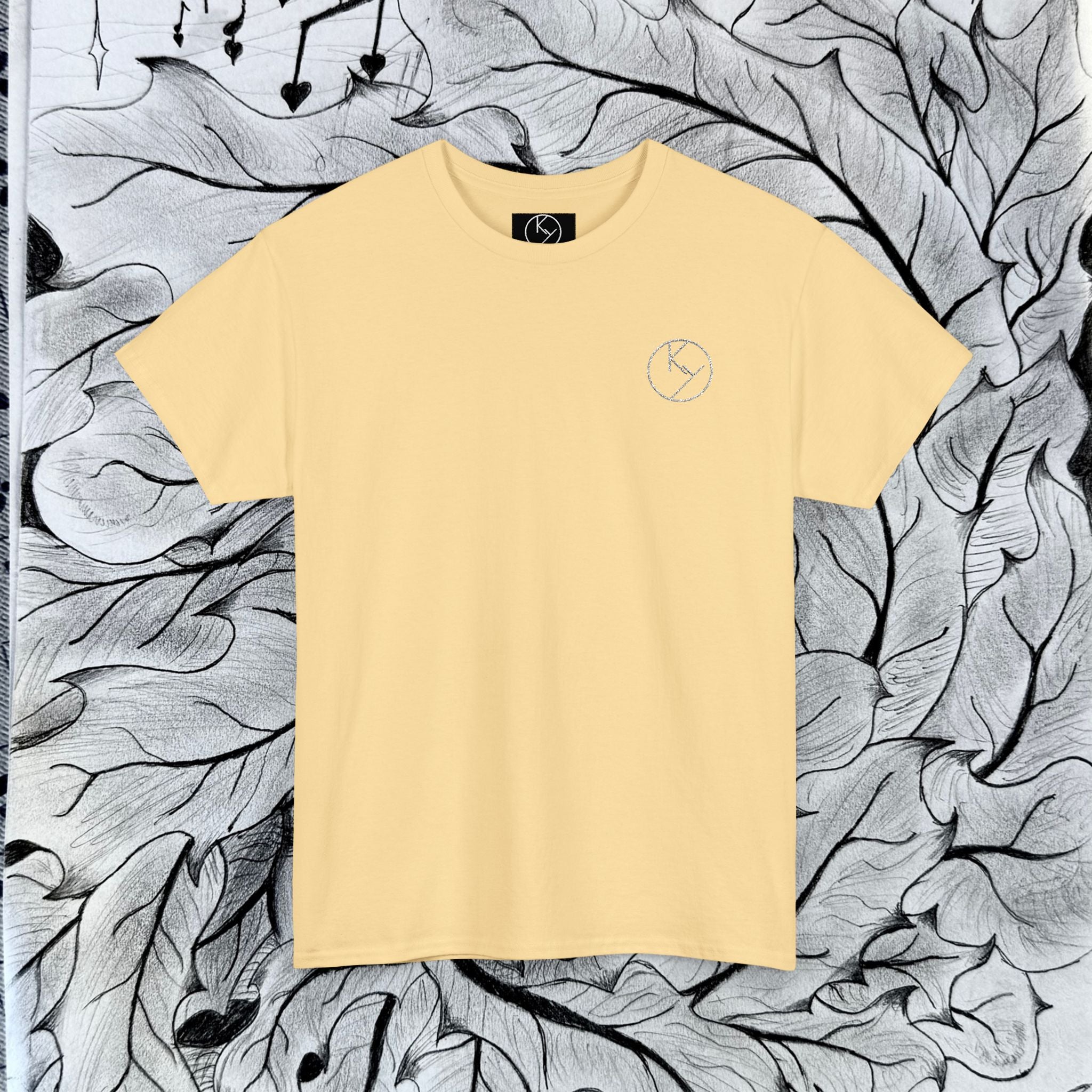 Heavy Cotton Tee with Embroidery Logo (white)
