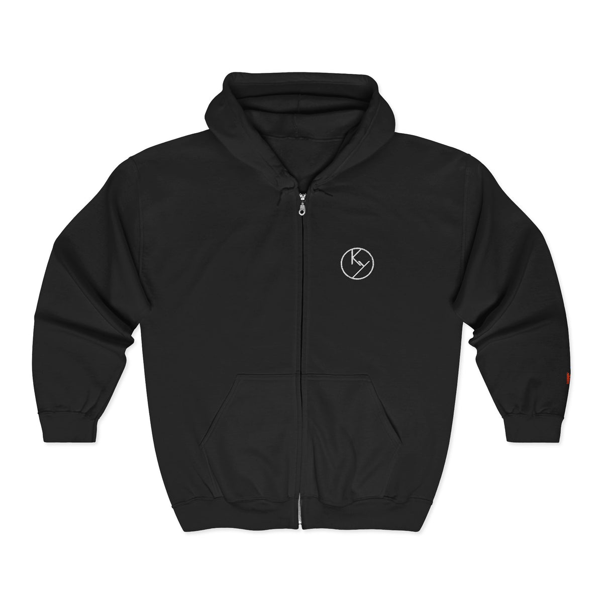 White Full-Zip Hoodie with Double k branding