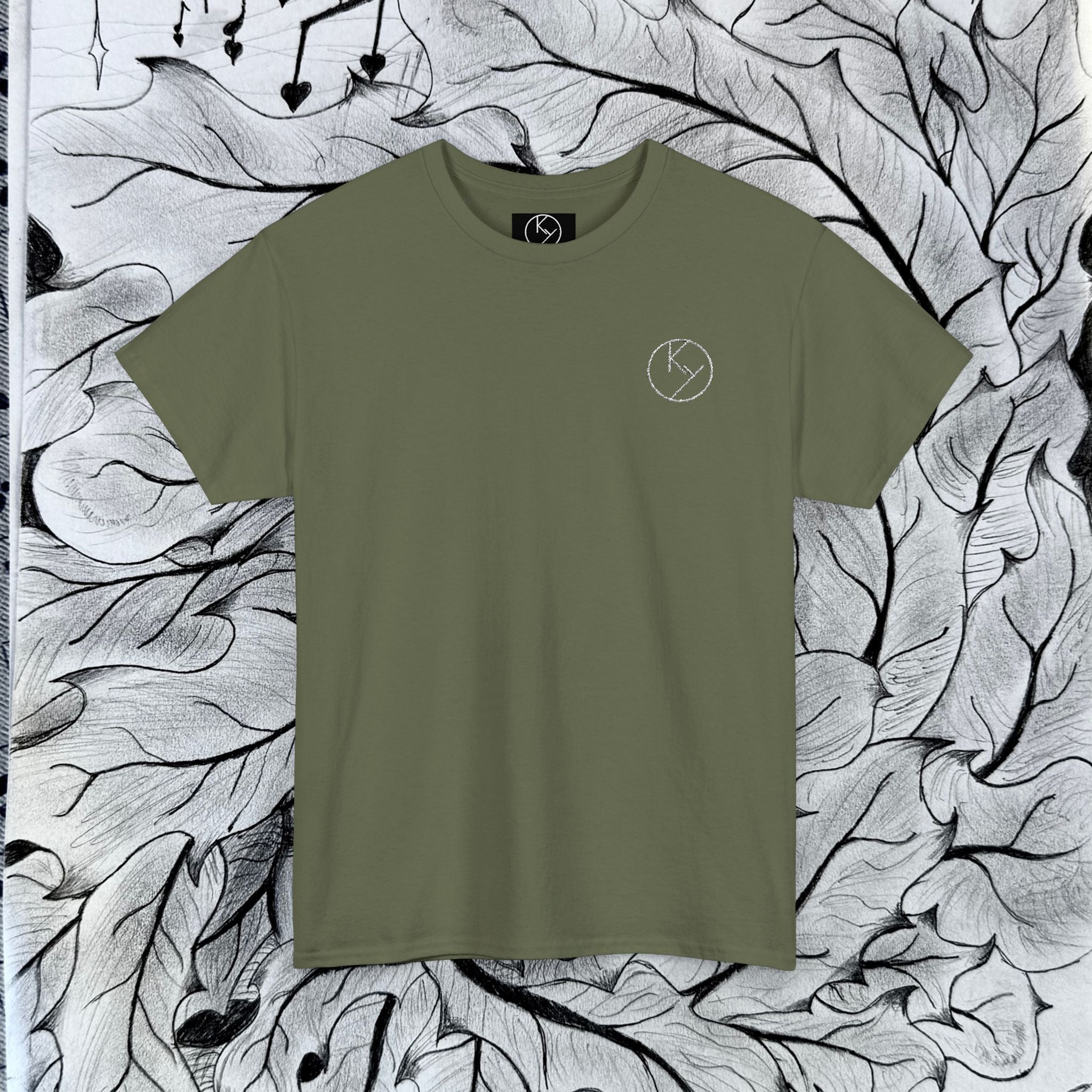 Heavy Cotton Tee with Embroidery Logo (white)