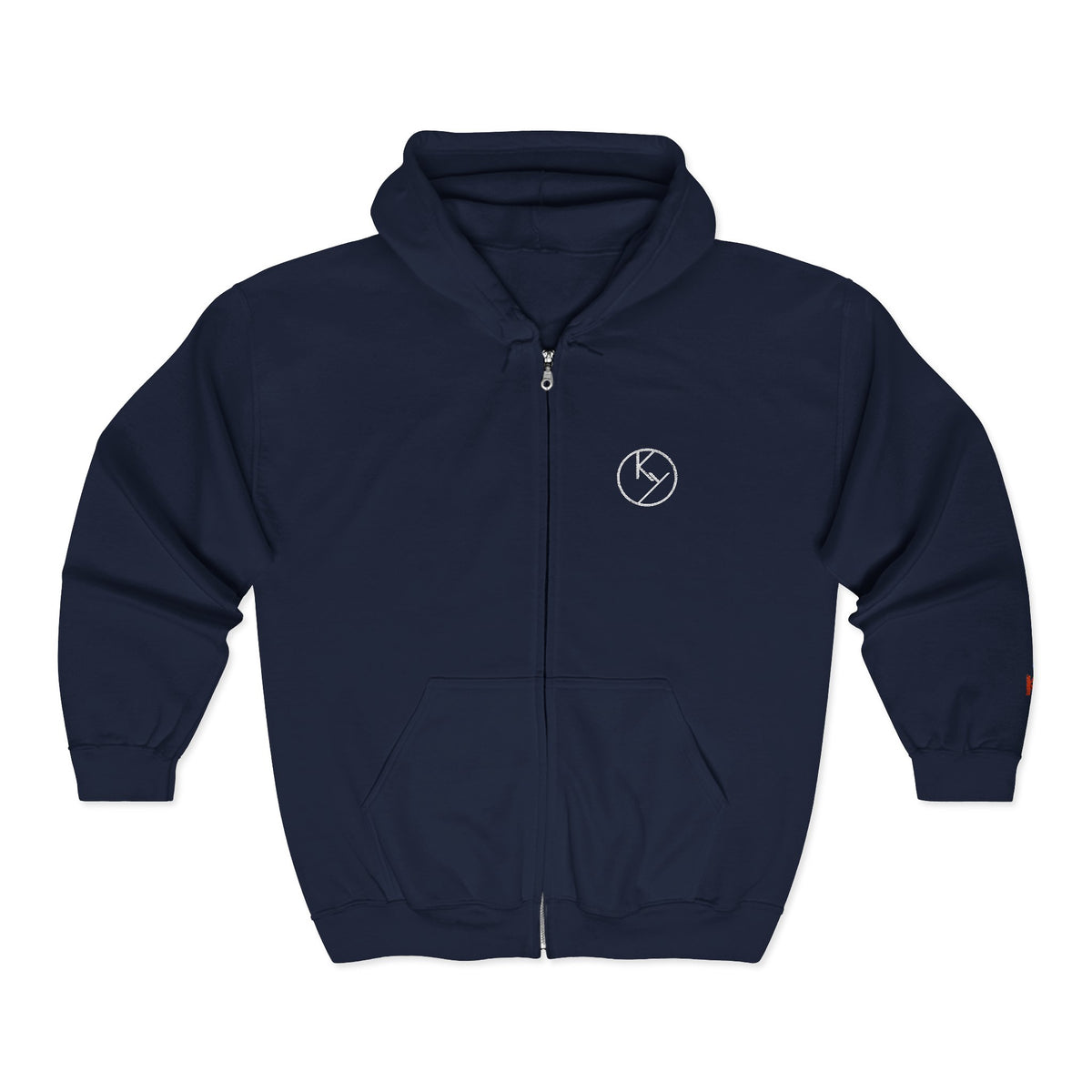 White Full-Zip Hoodie with Double k branding