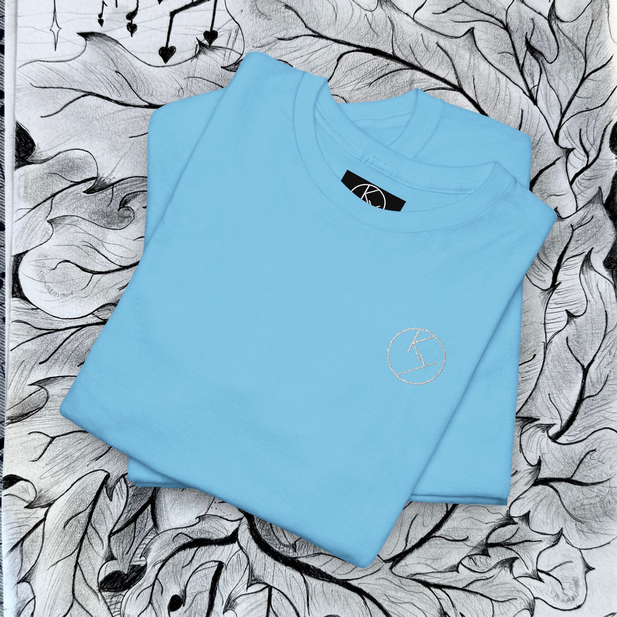 Heavy Cotton Tee with Embroidery Logo (white)