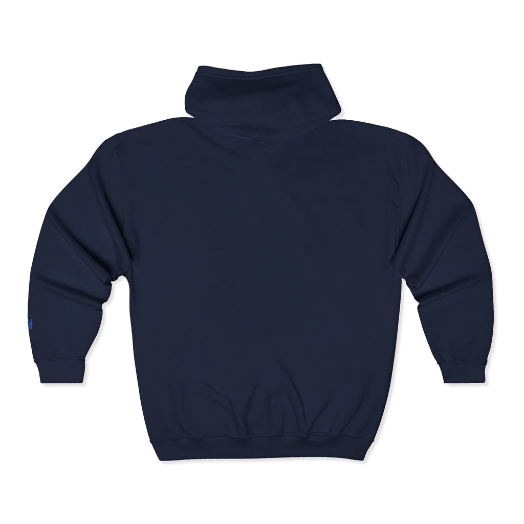 White Full-Zip Hoodie with Double k branding
