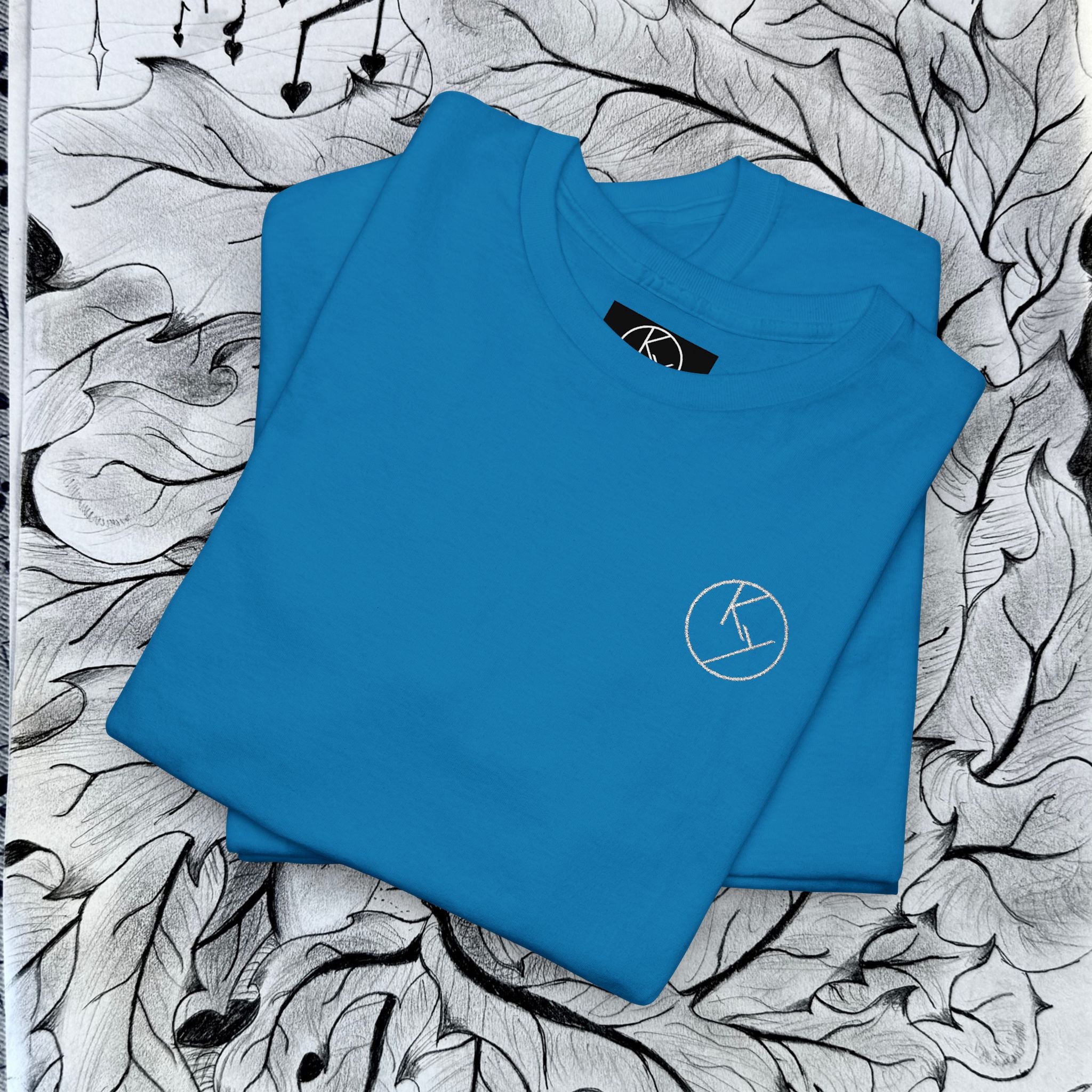 Heavy Cotton Tee with Embroidery Logo (white)