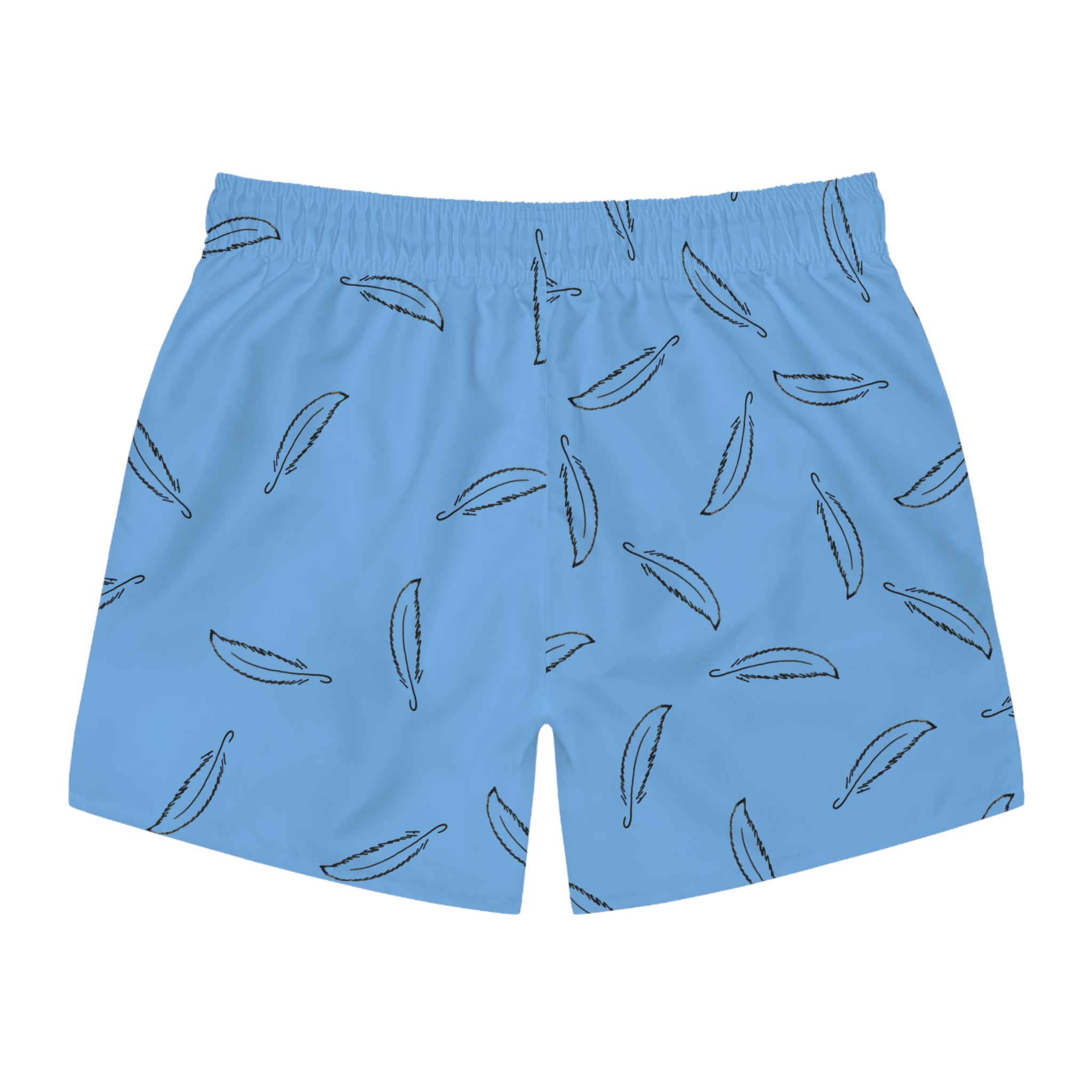 Black Feather Swim Trunks