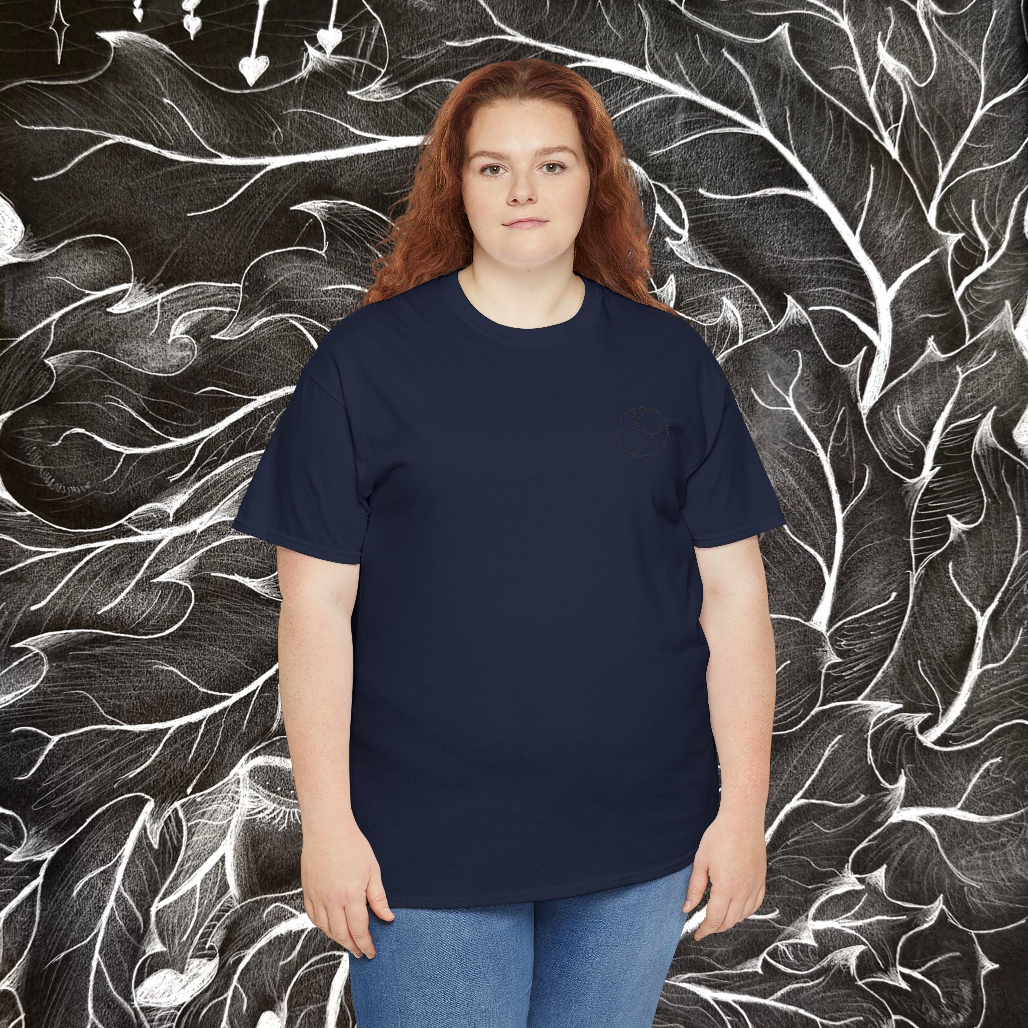 Heavy Cotton Tee with Embroidery Logo (black)